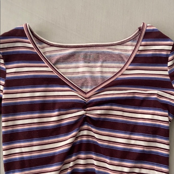 Mudd Burgundy striped long sleeve - Picture 2 of 9